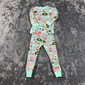 Purl Lamb Two Piece Donut Outfit Teal Pink Kids 4/5 T Long Sleeve Pants